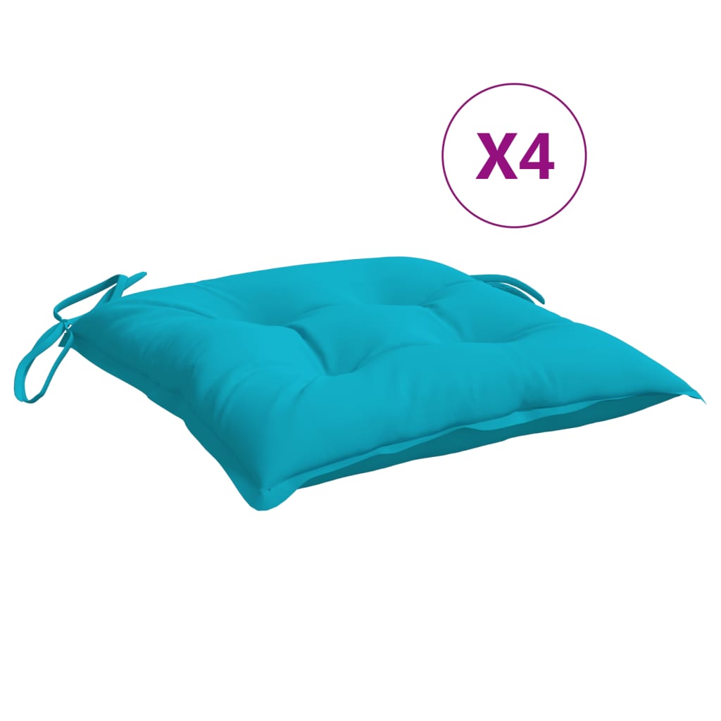 VidaXL Stuhlkissen 4 Stück 40x40x7 cm Stoff Türkis