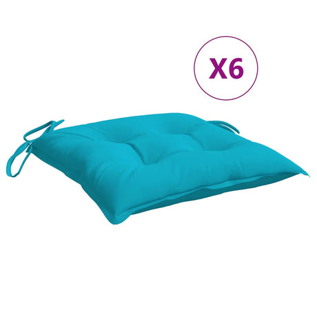 VidaXL Stuhlkissen 6 Stück 40x40x7 cm Stoff Türkis