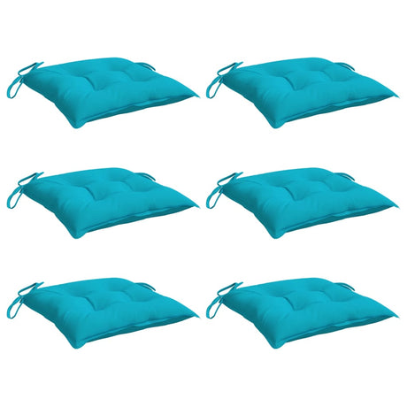 VidaXL Stuhlkissen 6 Stück 40x40x7 cm Stoff Türkis