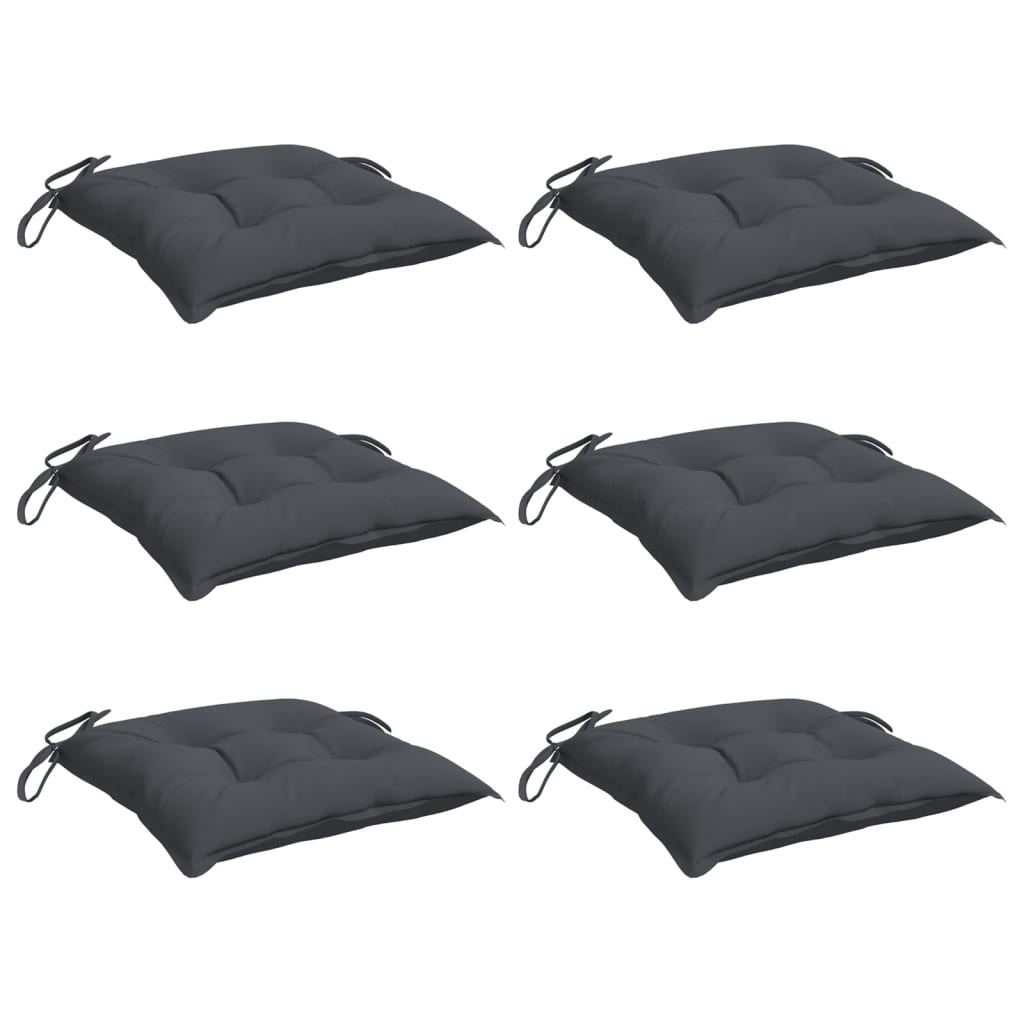 VidaXL Stuhlkissen 6 Stück 50x50x7 cm Oxford-Stoff Anthrazit