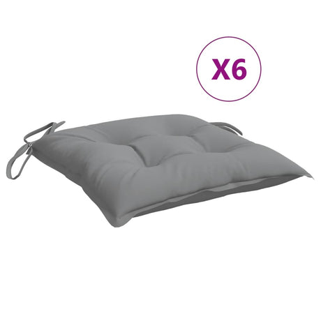 Vidaxx Stuhlkissen 6 Stück 50x50x7 cm Oxford-Stoff grau