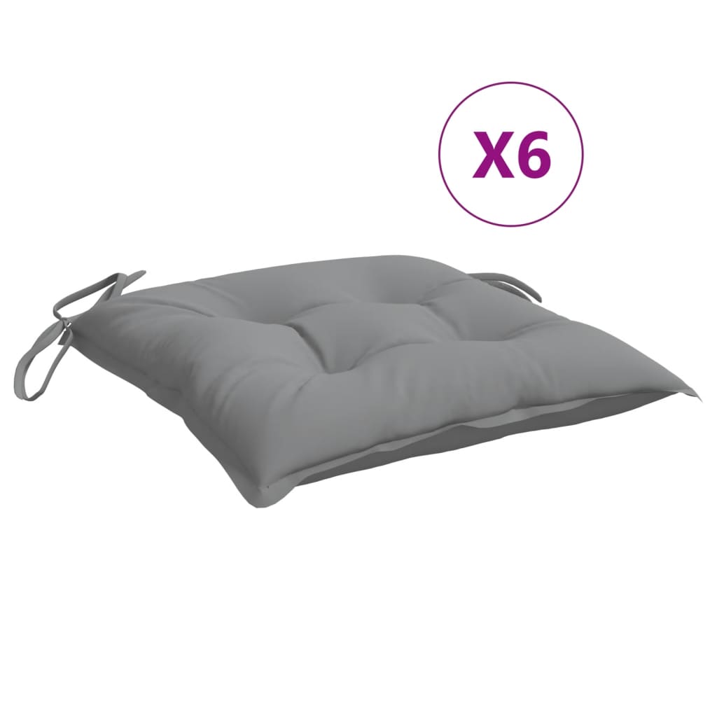 Vidaxx Stuhlkissen 6 Stück 50x50x7 cm Oxford-Stoff grau