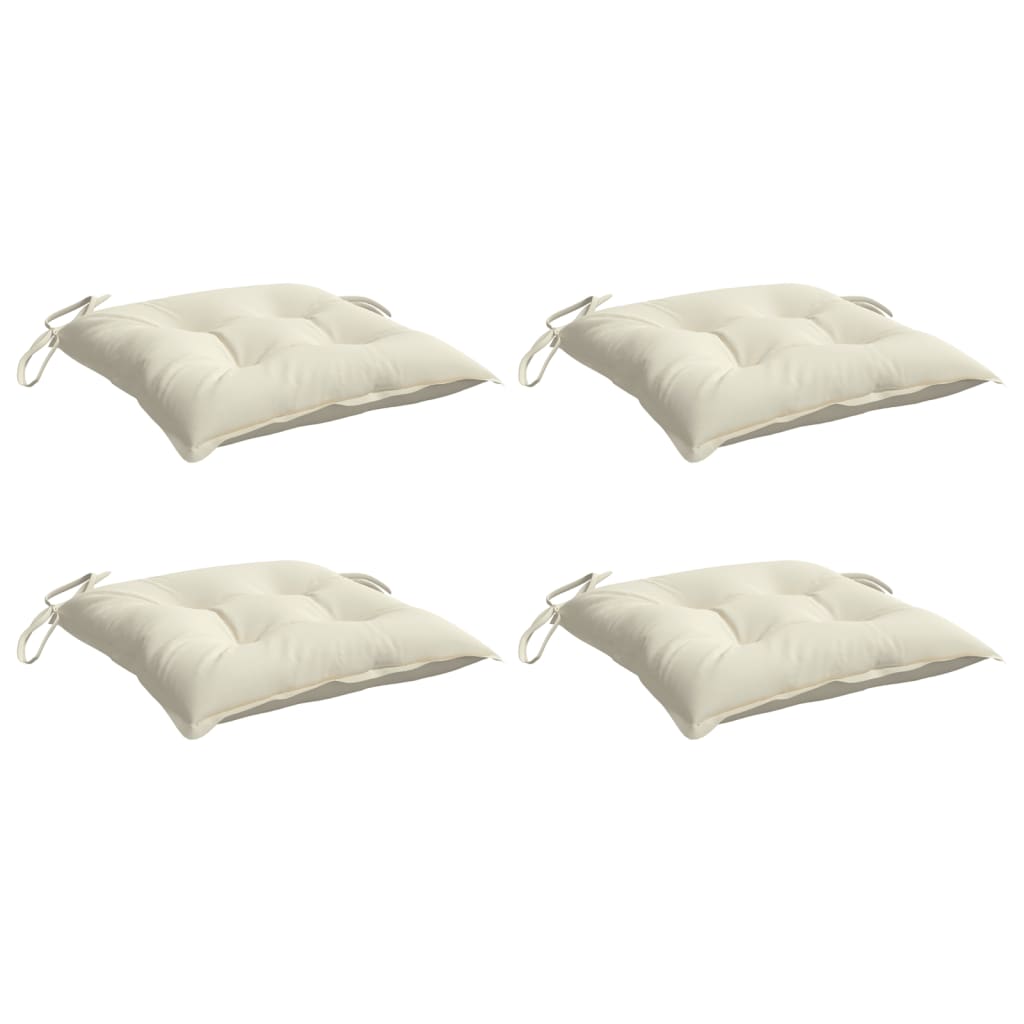 VidaXL Stuhlkissen 4 Stück 50x50x7 cm Oxford-Stoff cremeweiß