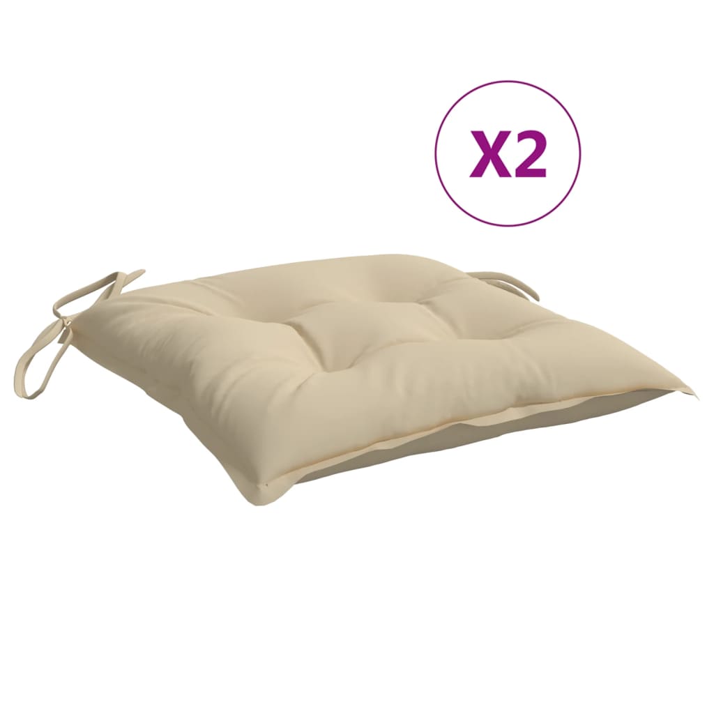 Vidaxl pallputer 2 st 50x50x7 cm oxford stoff beige