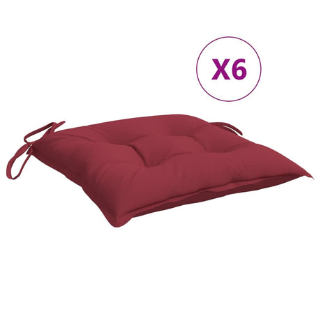 Vidaxx Palettenkissen 6 Stück 50x50x7 cm Oxford-Stoff weinrot