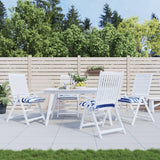VidaXL Stuhlkissen 4 Stück 50x50x7 cm Stoff weiß und blau gestreift