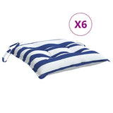 Vidaxx Stuhlkissen 6 Stück 50x50x7 cm Stoff weiß und blau gestreift