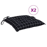 Vidaxl stoelkussens 2 st 50x50x7 cm stof ruitpatroon zwart