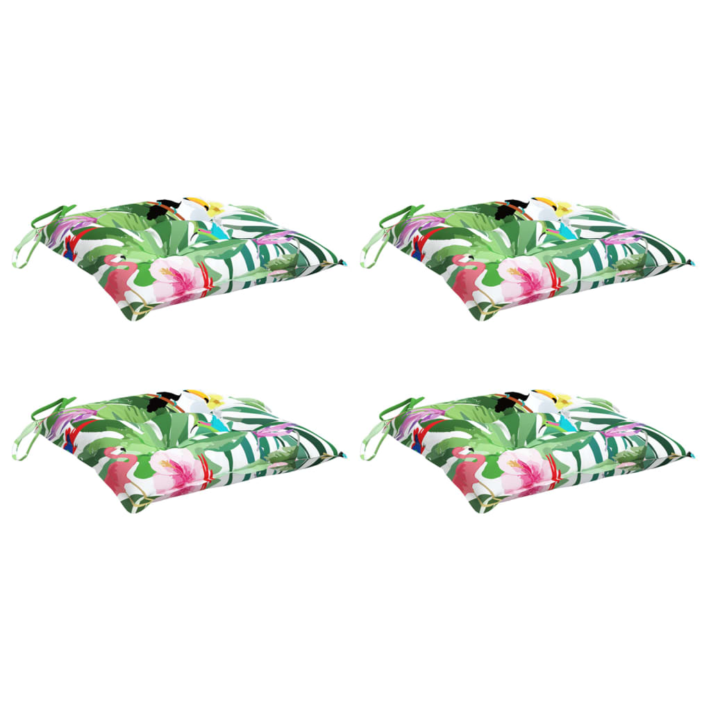 VidaXL Stuhlkissen 4 Stück 50x50x7 cm Stoff mehrfarbig
