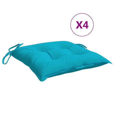 VidaXL Stuhlkissen 4 Stück 50x50x7 cm Stoff Türkis