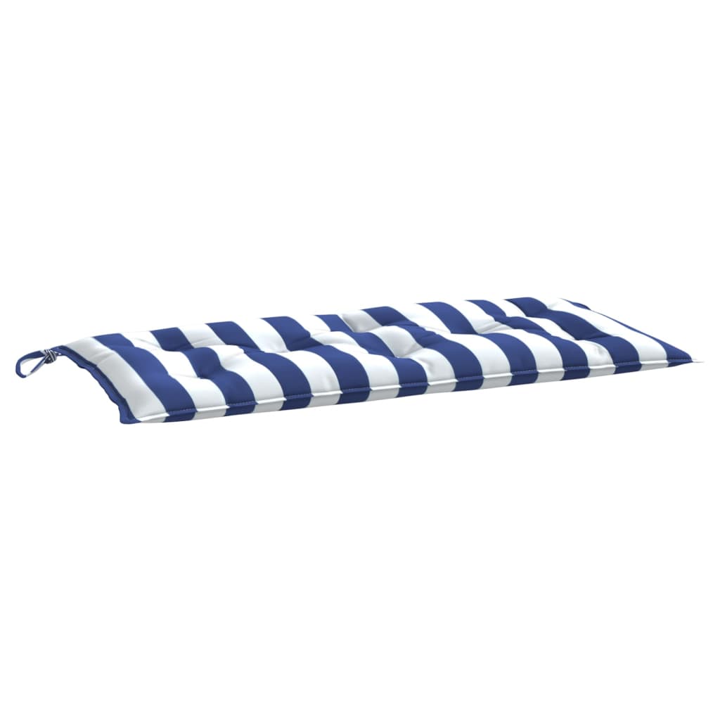 VidaXL Gartenbankauflage 100x50x7 cm Stoff weiß und blau gestreift