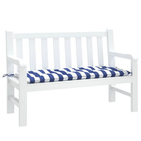 Vidaxx Gartenbankauflage gestreift 120x50x7 cm Stoff weiß und blau