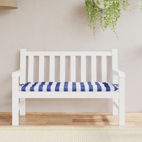 Vidaxx Gartenbankauflage gestreift 120x50x7 cm Stoff weiß und blau