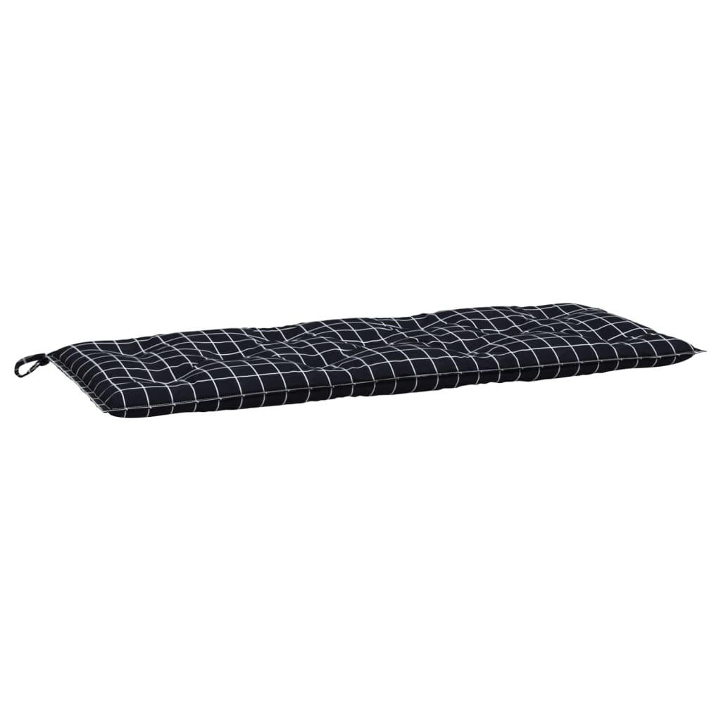 Vidaxl Garden Bench Cushion Checker Mönster 120x50x7 cm tyg svart