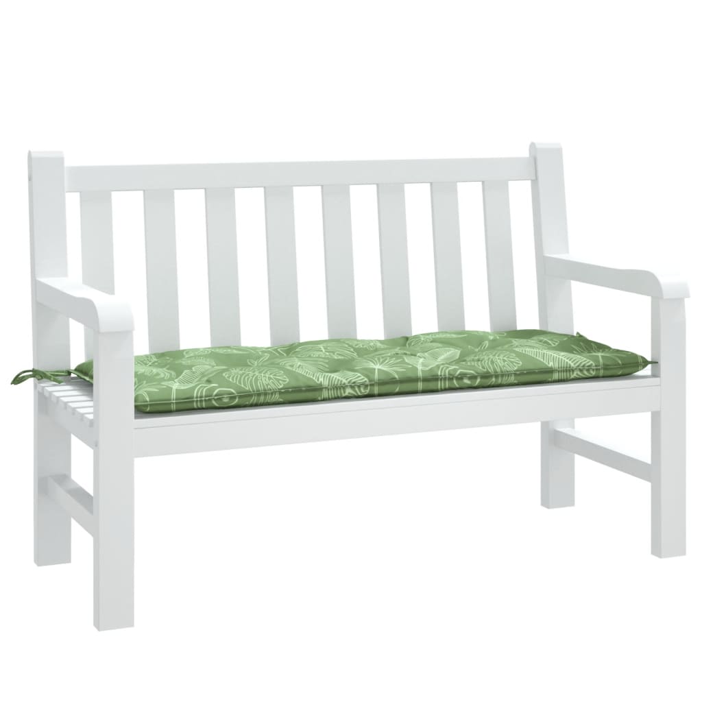 Vidaxl Garden Bench Cushion Patrón de hoja de 120x50x7 tela