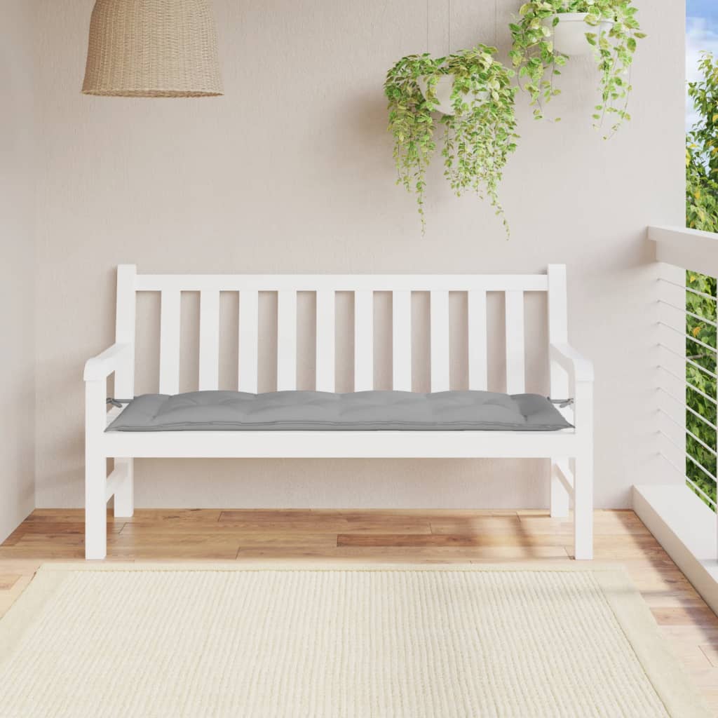 Vidaxl Garden Bench Pushion 150x50x7 cm Oxford Stof grå