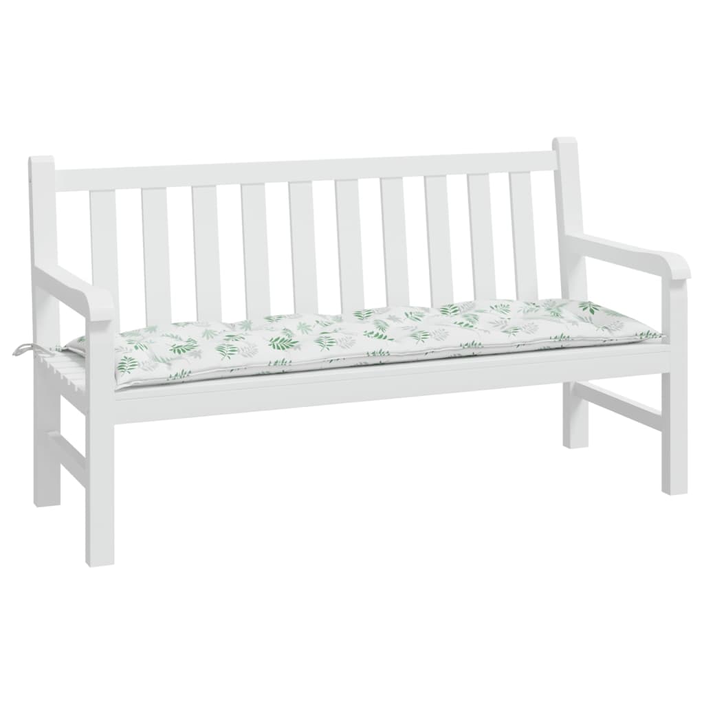 Vidaxl Garden bench cushion 150x50x7 cm Oxford fabric leaf pattern