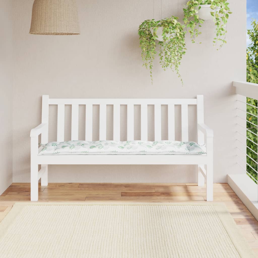 Vidaxl Garden bench cushion 150x50x7 cm Oxford fabric leaf pattern