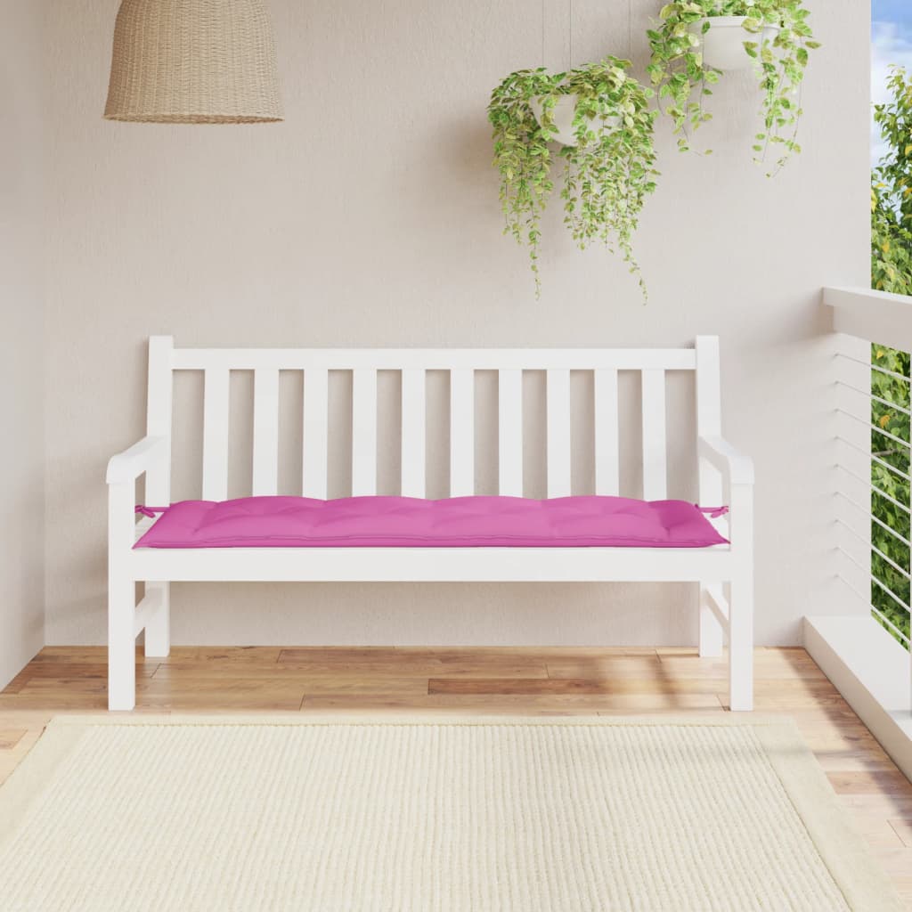 VIDAXL Garden Bench blazina 150x50x7 cm Oxford tkanina roza