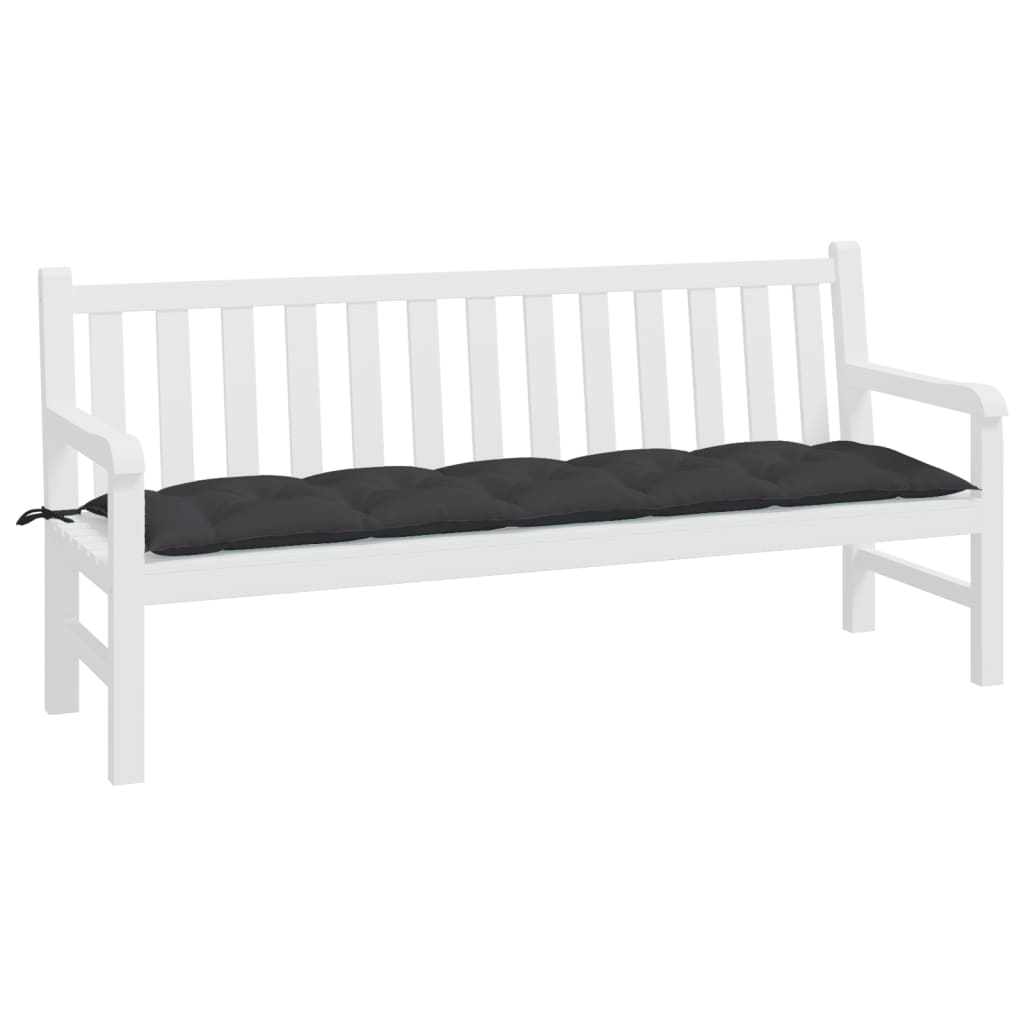 Vidaxl Garden Bench Cushion 180x50x7 cm Oxford tyg svart