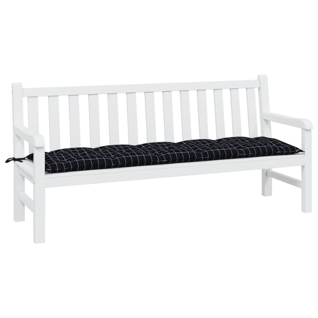 Vidaxl Garden Bench Poduszka 180x50x7 CM Oxford Tkanina Diamentowa Wzór Czarny