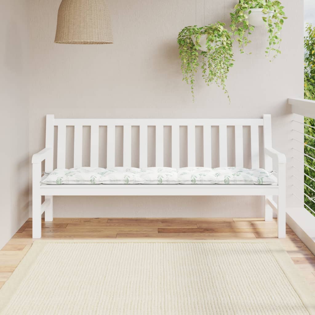 Vidaxl Garden Bench Cushion 180x50x7 cm Oxford stoffbladmønster