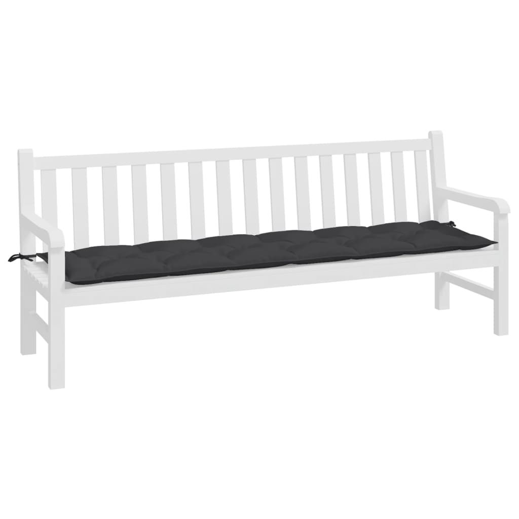 VidaXL Gartenbankauflage 200x50x7 cm Stoff schwarz