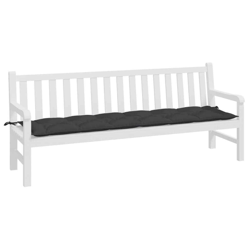 Vidaxl Garden Bench Cushion 200x50x7 cm stoff svart