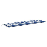VidaXL Gartenbankauflage gestreift 200x50x7 cm Stoff weiß und blau