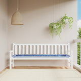 VidaXL Garden bench cushion striped 200x50x7 cm fabric white and blue