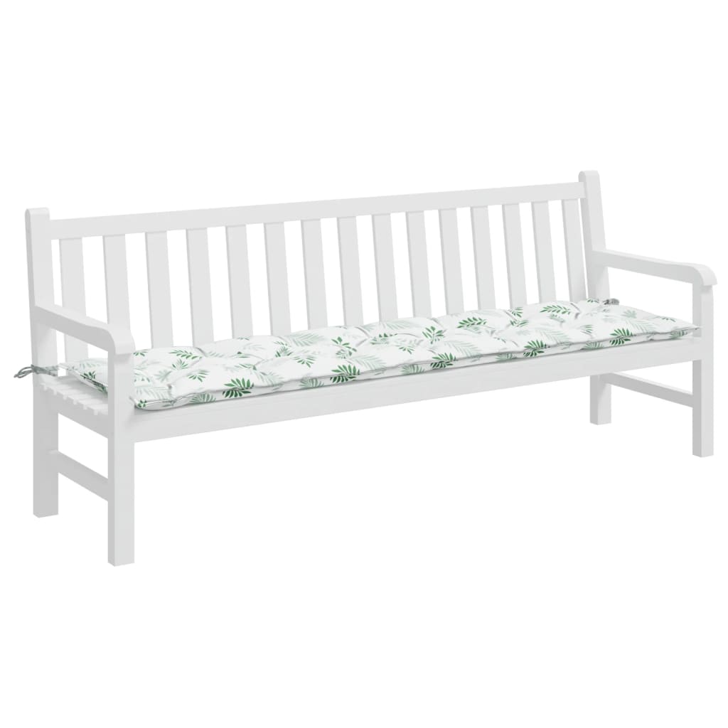 VidaXL Gartenbankkissen Blattmuster 200x50x7 cm Stoff