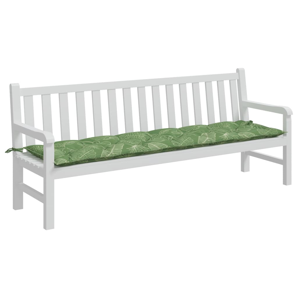 Vidaxl Garden bench cushion leaf pattern 200x50x7 cm fabric