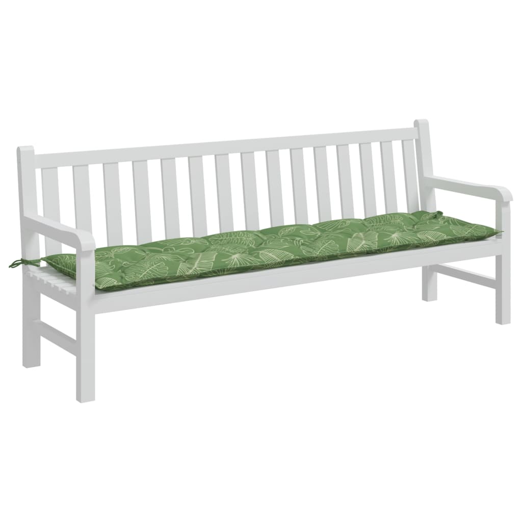 VidaXL Gartenbankkissen Blattmuster 200x50x7 cm Stoff
