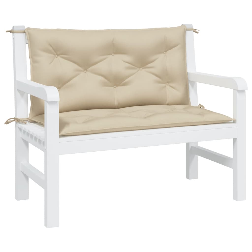 Vidaxl Garden Bench Poduszki 2 szt. 100x50x7 cm Oxford Fabric Beige