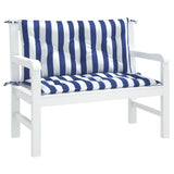 Vidaxl Garden Bench Cushions 2 St Striped 100x50x7 CM tela blanca y azul