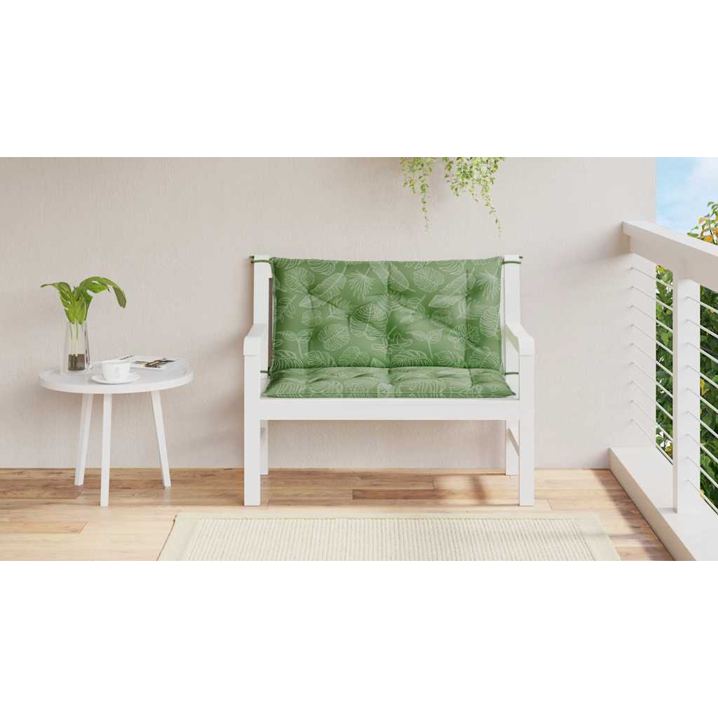 Vidaxx Gartenbankauflagen 2 Stück Blattmuster 100x50x7 cm Stoff