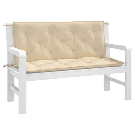 Vidaxx Gartenbankauflagen 2 Stk. 120x50x7 cm Oxford-Stoff beige