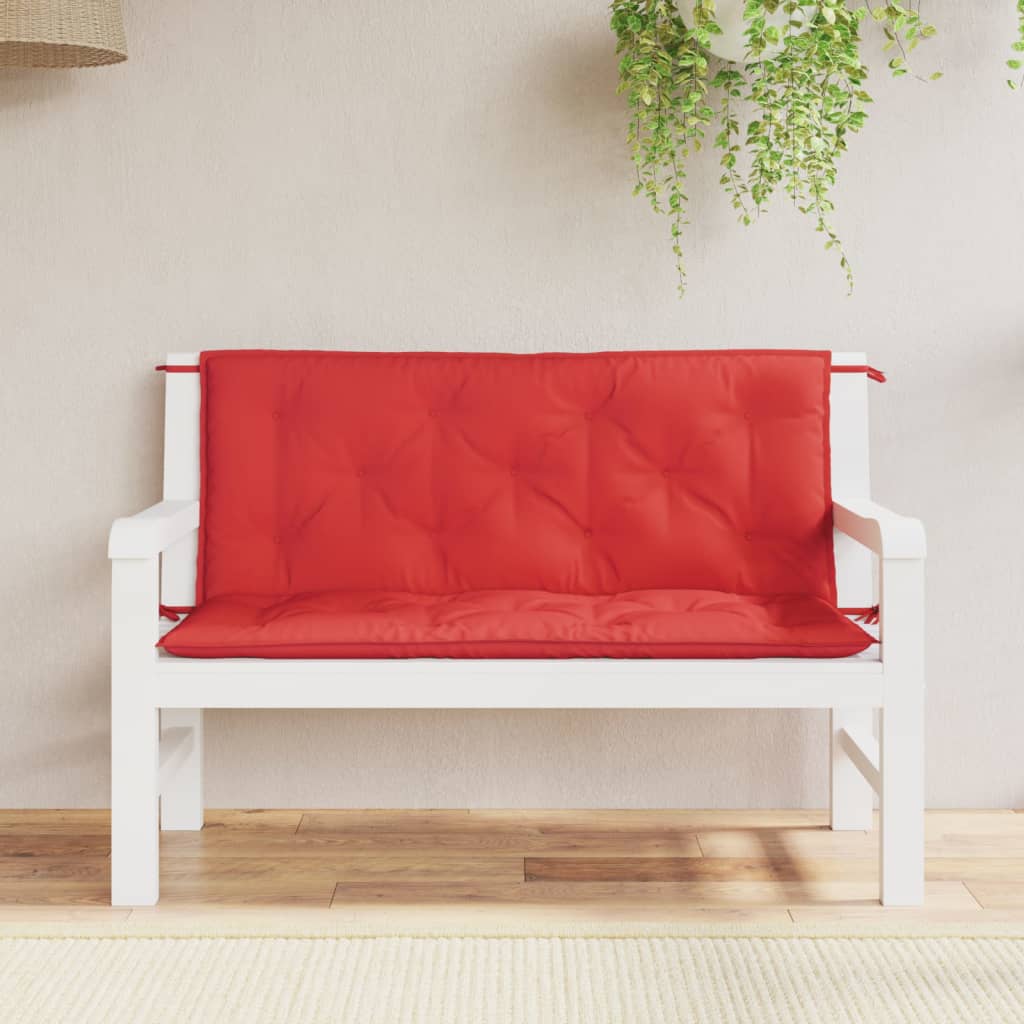 Vidaxl Garden Bench Poduszki 2 szt. 120x50x7 cm Oxford Tkanina czerwona