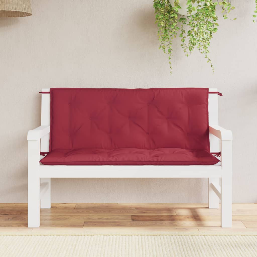 Vidaxl Garden Bench Poduszki 2 szt. 120x50x7 cm Oxford Fabric Wine Red