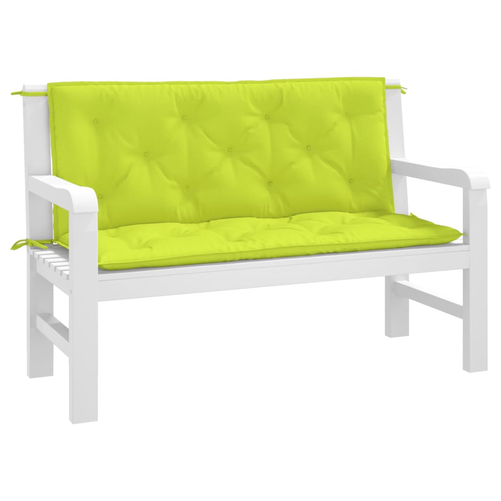 Vidaxl Garden Bench Poduszki 2 szt. 120x50x7 cm Oxford Fabric Clear Green