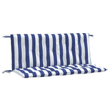 VidaXL Gartenbankauflagen 2 Stück gestreift 120x50x7 cm Stoff weiß und blau