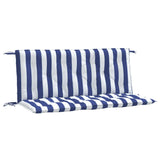 Vidaxl Garden Bench Poduszki 2 St Striped 120x50x7 cm tkanina biała i niebieska