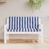 Vidaxl Garden Bench Poduszki 2 St Striped 120x50x7 cm tkanina biała i niebieska