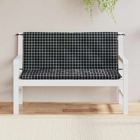 Vidaxx Gartenbankauflagen 2 Stk. Rautenmuster 120x50x7 cm Stoff schwarz