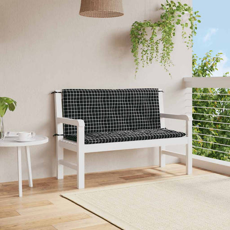 Vidaxx Gartenbankauflagen 2 Stk. Rautenmuster 120x50x7 cm Stoff schwarz