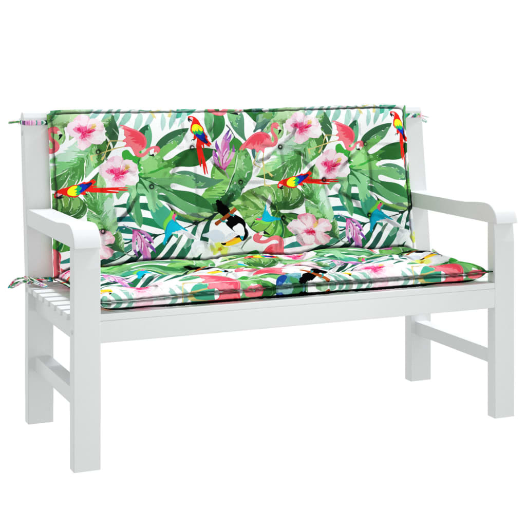 Vidaxl Garden Bench Poduszki 2 szt. 120x50x7 cm tkaniny wielopolowiowe