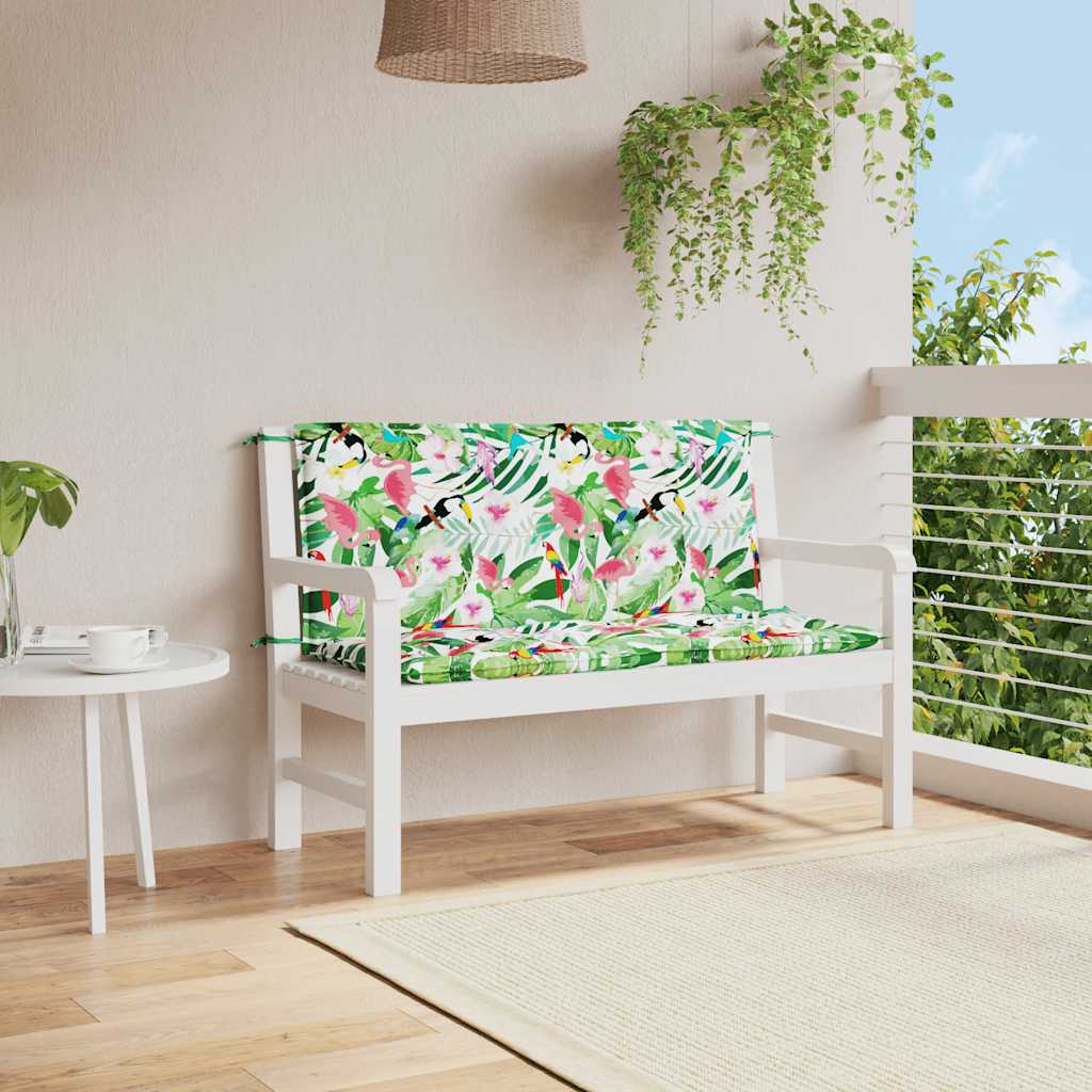 VidaXL Gartenbankauflagen 2 Stück 120x50x7 cm Stoff mehrfarbig
