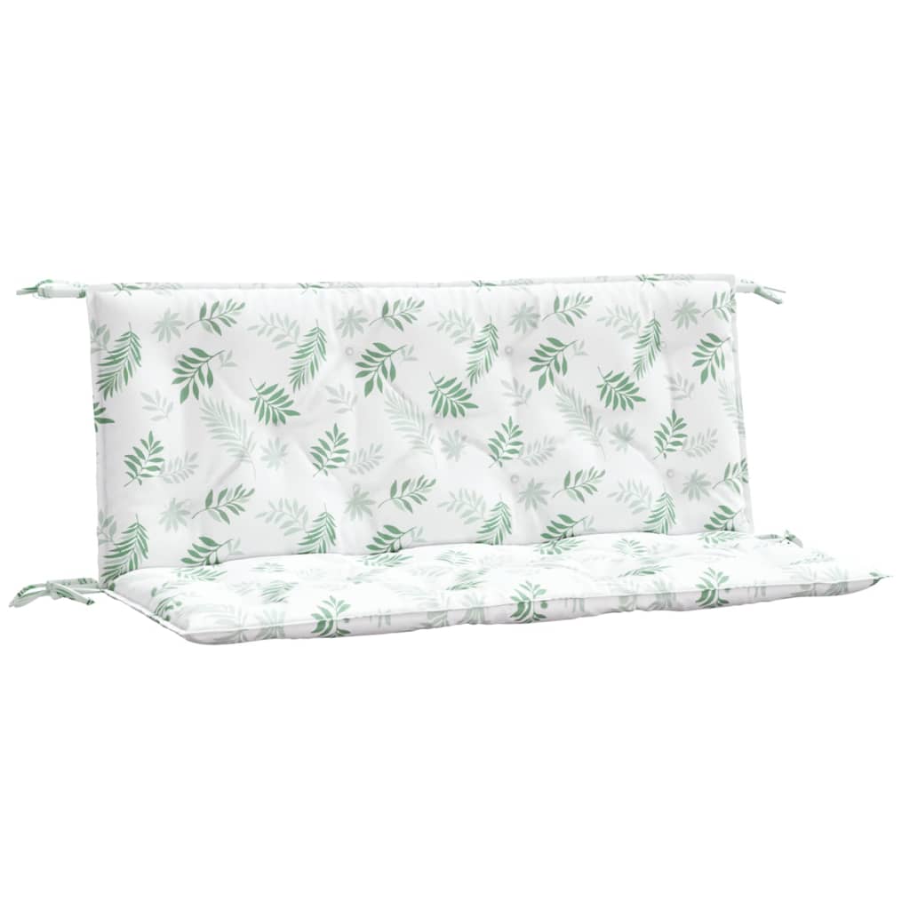 Vidaxl Garden Banc Cushions 2 PCS Modèle de feuilles 120x50x7 cm Tissu