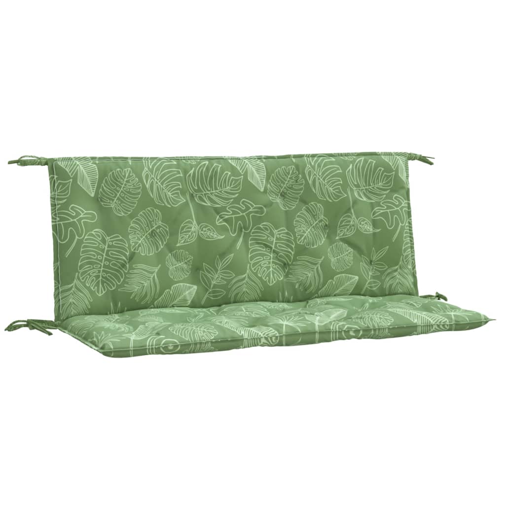 Vidaxl Garden Bench Cushions 2 PCS Patrón de hoja de 120x50x7 tela