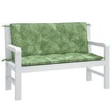 Vidaxl Garden Bench Cushions 2 PCS Patrón de hoja de 120x50x7 tela